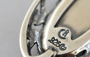 Ezüst(Ag) kék köves fülbevaló és függő, jelzett, bruttó: 16,8 g