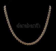 Ezüst(Ag) rózsaszemes verlauf nyaklánc, jelzett, h: 45 cm, nettó: 24,3 g