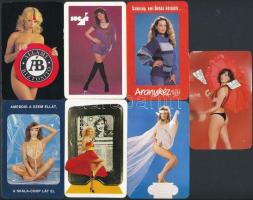 1981-1986 7 db hölgyeket ábrázoló kártyanaptár
