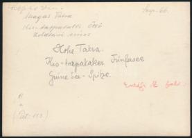 cca 1910  Magas-Tátra, Kis-tarpataki Öttó / Zöldtavi-csúcs, Erdélyi Mór felvétele, hátulján felirato...