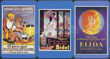 1986 3 db régi reklám reprint kártyanaptár: Sidol, Lurion, Elida