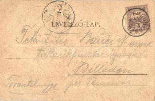 Gombos, Bogojeva; Vasúti fahíd a Kis Dunán, Személyvonat rátétele a gőzkompra, étterem reklám / stea...