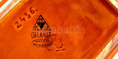 Gránit retro pohár és doboz, dobozon apró lepattanással, jelzett, 15×10 cm, m:11 cm