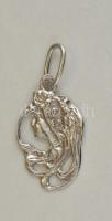 Ezüst(Ag) szecessziós stílusú női fej függő, jelzett, 3x1,5 cm, nettó: 1,8 g
