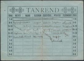 1936 Cserkész tanrend, 11,5x15,5 cm