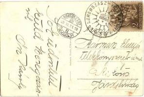 Beregszász, Berehovo; vasútállomás / railway station "1938 Beregszász visszatért" So. Stpl...