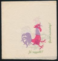 cca 1960-1980 Gellért Hotel, kakasmotívumos retró szalvéta, jó állapotban