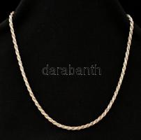 Ezüst(Ag) szögletes szemű walles nyaklánc, jelzett, h: 41 cm, nettó: 14,2 g