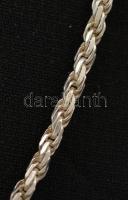 Ezüst(Ag) szögletes szemű walles nyaklánc, jelzett, h: 41 cm, nettó: 14,2 g