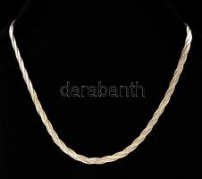 Ezüst(Ag) kétszalagos kígyó nyaklánc, h:40,5 cm, nettó: 8,7 g