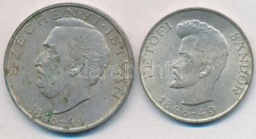 1948. 5Ft Ag "Petőfi" + 10Ft Ag "Széchenyi" T:2,2- patina  Adamo EM1; EM2