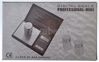 "Professional-Mini" ékszermérleg 0,01-100g eredeti csomagolásban, leírással, két db elemme...