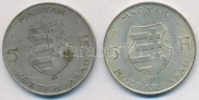 1947. 5Ft Ag "Kossuth" (2x) T:2,2-