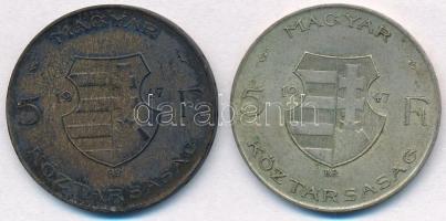 1947. 5Ft Ag "Kossuth" (2x) T:2,2- patina, kis ph