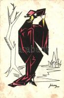 6 db RÉGI szignós művész motívumlap /  6 pre-1945 artist signed motive cards; August Patek, Anny Tek...