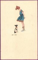 6 db RÉGI szignós művész motívumlap /  6 pre-1945 artist signed motive cards; August Patek, Anny Tek...