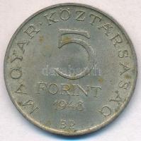 1948. 5Ft Ag "Petőfi" T:2 patina