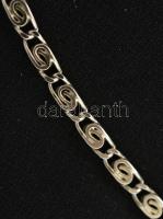 Ezüst(Ag) csigamintás aranyozott nyaklánc, jelzett, 49,5 cm, nettó: 20,8 g