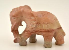 Elefánt figura, faragott homokkő, m:8 cm, h:12 cm