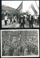 1959-1962 4 db fotó május elsejei felvonulásokról és április elsejei díszszemléről, 9x14 és 12x18 cm...