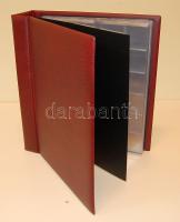 Lindner Multi Collect gyűrűs album, bordó színben, 20db albumlappal, összesen 672 férőhellyel! 42mm (15 fh.) 4x, 34mm (24fh.) 4x, 27mm (35fh.) 4x, 20mm (54fh) 4x, klf mérethez 40fh-es 4x, orginál csomagolásban!