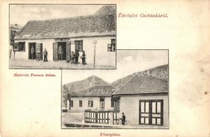 Csobánka, községháza, Radovits Ferenz üzlete és saját kiadása (ázott sarok / wet corner)