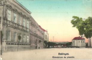 Belényes, Beius; Gimnázium és piac tér / grammar school, market square
