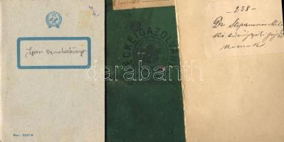 6 db szolgálati könyv, munkakönyv, cselédkönyv