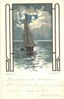 1899 Balaton, Bruchsteiner és fia kiadása. Art Nouveau litho