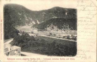 Sztrecsnói-szoros, Sztrecsény, Strecno; vasúti alagút Ruttka felől. Gansel Lipót kiadása / railway tunnel (kis szakadás / small tear)