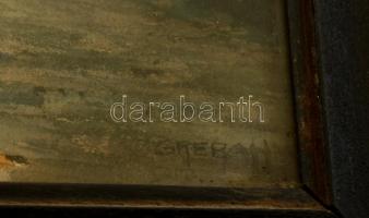 Grebah jelzéssel: Nyitott kapu. Akvarell, papír, üvegezett keretben, 30×20 cm