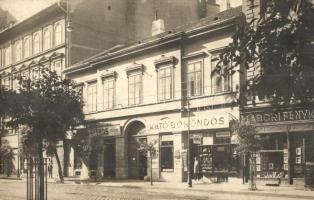 Budapest IX. Üllői út 5., Halász János és Kató bőröndös üzlete, Labori fényképészeti fiók és saját kiadása, reklámlap, photo (fl)