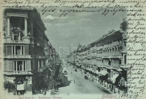 1898 Budapest VI. Andrássy út, gyógyszertár, villamos  (EK)