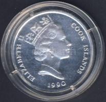 Cook szigetek 1990. 10$ Ag "500 éves Amerika-hajó" T:PP