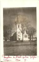 1930 Ipolytarnóc, Ipelsky Trnovec; templom, Hősök szobra / church, heroes monument, photo (ragasztónyom / gluemark)