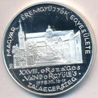 Szabolcs Péter (1942-) 1998. "MÉE XXVIII. Vándorgyűlése Zalaegerszeg / Kölcsey Ferenc" jelzett Ag emlékérem (33,93g/0.925/42,5mm) T:PP ujjlenyomat