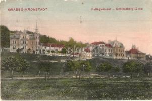 Brassó, Kronstadt, Brasov; Fellegvár-sor. W. L. Bp. 6841. / Schlossberg-Zeile / villa alley