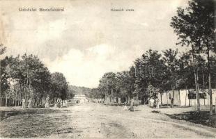 Bodófalva, Bodovice; Kossuth utca / street view (ázott sarkak / wet corners)