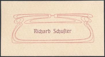 cca 1900 Richard Schuster szecessziós névjegye