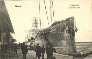 Fiume, kikötő, Pannónia kivándorlási hajó, Leopold Rosenthal kiadása / Port, emigration ship (EK)
