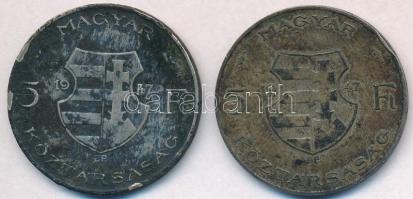 1947. 5Ft Ag "Kossuth" (2x) T:2-3 patina