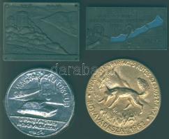 1958-59. "Autós rejtvényverseny" plakett 2klf db + 1961-62. "Autós rókavadászat" 2klf db plakett