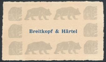 cca 1900 Breitkopf & Härtel német zenei kiadó szecessziós névkártyája