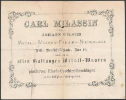 1873 Carl Milassin Metall-Waaren-Fabriks, díszes számla