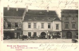 Eggenburg, Ferdinand Groiss Gasthof zum weissen Lamm / guest house, shop of Johann Waizmann
