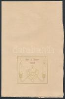 1902 Szecessziós esküvői meghívó lap, német nyelven, 17x22 cm