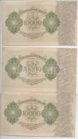 Németország / Weimari Köztársaság 1922. 10.000M (5x) 3+2 sorszámkövetők T:I,I- Germany / Weimar Repu...