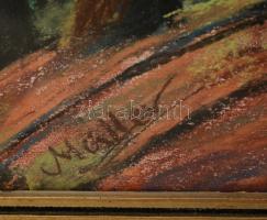 Müller jelzéssel: Városhatár. pasztell, papír, üvegezett keretben, 47×36 cm