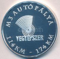 2002. "M3 / M3 Autópálya - Vegyépszer" ezüstözött fém emlékérem (42mm) T:PP