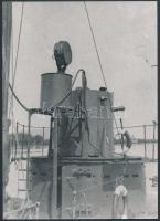 A Lajta(Leitha) monitor, a Dunai Flottila hajójának lövegtornya, az 1980-as években eredeti negatívról előhívott másolat, 18x13 cm